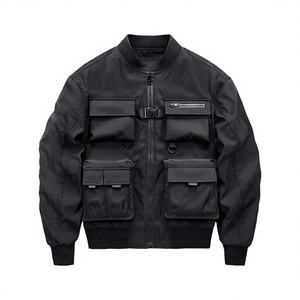 Custom Wholesale High Quality Durable Tech Nylon Urban <b>Utility</b> Streetwear Multi Pocket Cargo <b>Mens</b> Bomber <b>Jacket</b> - Product Image 1