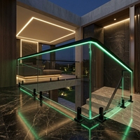 Kit de balustrade en verre sans cadre SMARTART DIY 2M prêt à l'installation, avec embouts en acier inoxydable 316, verre trempé pour terrasse, balcon, piscine