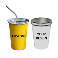 Vaso de Metal Premium para Bebidas Frías, Libre de BPA, para Campamento y Fiestas, Personalizable con Marca, de Acero Inoxidable, Cambia de Color