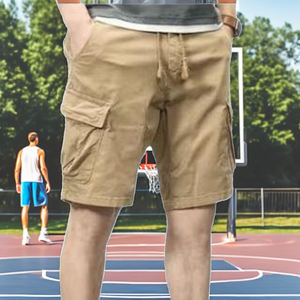 Pantalones Cortos Deportivos de Verano para Hombre, Estilo Casual, con Cordón, hasta la Rodilla, Multibolsillos, Transpirables, Tipo Cargo - Product Image 2