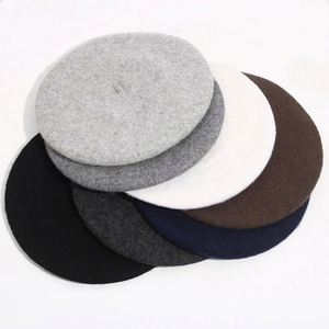 Warm Beanie Artist Painter Fancy Wool French Hat Solid Color <b>Beret</b> Cap for Women Girls - Product Image 1