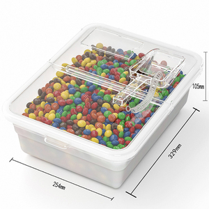 Boîtes de rangement alimentaire en plastique acrylique PET PC en vente chaude, boîte à bonbons et à noix avec cuillère pour le stockage en vrac de bonbons - Product Image 1