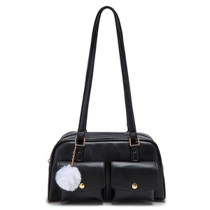 Borse a Spalla Vintage Boho di Alta Qualità per Donne, Grande Capacità, Borse per Fotocamere di Lusso Leggero, in Pelle PU <span class=keywords><strong>con</strong></span> Pompon in <span class=keywords><strong>Pelliccia</strong></span> e Doppi Manici - Product Image 5