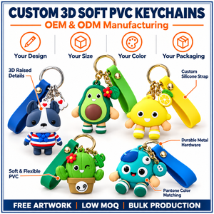 Porte-clés personnalisés en PVC souple 3D avec bracelets en silicone colorés et logo personnalisé, fabrication OEM ODM - Product Image 4