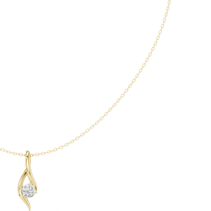 Collar con Colgante de Diamante Solitario en Forma de Lágrima Retorcida, Muy Popular, para Mujer, Joyería Casual para Fiestas, al Mejor Precio - Product Image 1