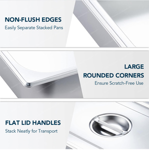 กระทะสแตนเลส GN พร้อมบริการตัวอย่างฟรีโลโก้ที่กำหนดเองได้รับการยอมรับสำหรับการสั่งซื้อจำนวนมาก - Product Image 6