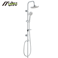 Kit complet de colonne de douche murale en gros, ensemble de douche multifonctionnel en chrome avec robinet mélangeur, cascade simple