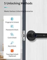 Serrure de porte intelligente Tuya à empreinte digitale pour appartement, maison, bureau intelligent, avec poignée et mot de passe