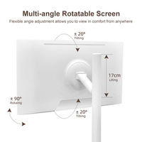 Téléviseur intelligent portable de 21,5 à 32 pouces avec écran tactile rotatif, écran d'affichage portable Android avec caméra, support de tablette avec roulettes, téléviseur rechargeable