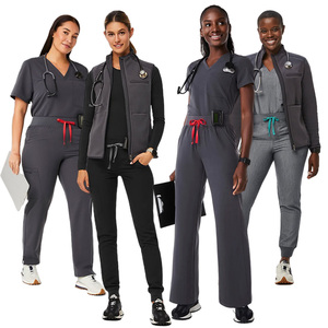 Uniformes médicos unisex de alta calidad, uniformes de médico de enfermera OEM con chaqueta estampada y accesorios para uso en salón de belleza de Hospital - Product Image 1