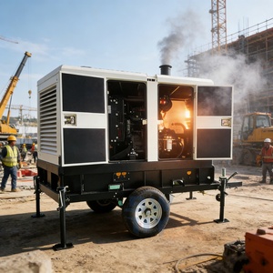 Groupe électrogène diesel mobile haute performance 150 kW 180 kVA insonorisé sur remorque pour chantier extérieur - Product Image 3