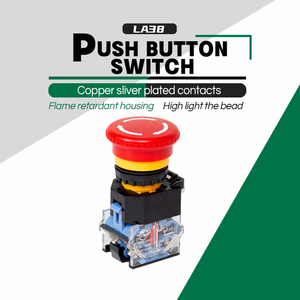 Lvbo biểu tượng màu trắng nấm đầu dừng khẩn cấp chuyển đổi tự khóa LA38-11ZS 22mm thang máy điện dừng khẩn cấp Nút chuyển đổi - Product Image 1