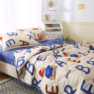 Wholesale Customized Children's Four-Piece <strong>Teddy</strong> <strong>Bear</strong> Quilt Set for Summer-for Students - Product Image 1