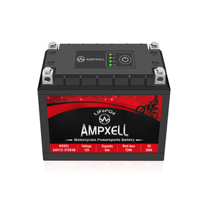 Batería AMPXELL LFP 12V 2.5Ah/3.5Ah/5Ah/6Ah/8Ah/12Ah con 2 terminales y carcasa de ABS para arranque de motocicletas, embarcaciones, ATV/UTV, modelo AMX12-35FQ LiFePO4 - Product Image 1