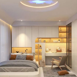 Juego de muebles de dormitorio de madera de diseño moderno de lujo para el hogar con precio de fábrica al por mayor de China Tatami con armario - Product Image 4