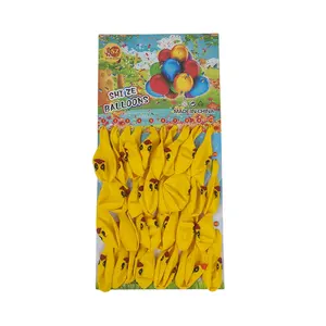 Penjualan langsung dari pabrik balon lateks berbentuk dekorasi aktivitas melingkar bebek kuning kecil cetak