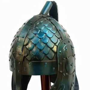 Casque médiéval de guerrier normand viking, casque intégral solide pour le champ de bataille - Product Image 1