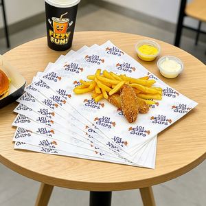Papier d'emballage alimentaire jetable, imperméable et résistant à la graisse, personnalisé en gros, pour frites - Product Image 1