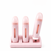 Chauffe-cire à rouleaux 3-en-1 à triple base pour cartouches roll-on, interrupteurs indépendants, pour salon et spa, épilation, 12 pièces/CTN