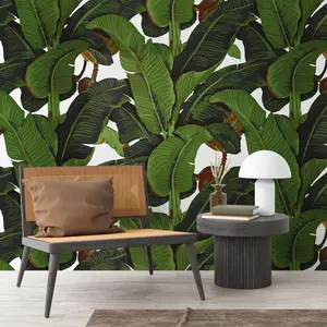 Papier peint en <span class=keywords><strong>feuille</strong></span> de bananier avec forêt Tropical, décor Boho imprimé de feuilles vertes, de <span class=keywords><strong>palmier</strong></span> et de Jungle - Product Image 2