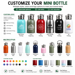 Mini Termo Portátil de Acero Inoxidable de 300 ml, Taza Aislada al Vacío con Asa y Anillo para Vehículo OEM - Product Image 3