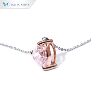 เครื่องประดับ Tianyu อัญมณีสีชมพูรูปหัวใจประดับเพชรพร้อมสร้อยคอจี้วัสดุทองคำขาว14K - Product Image 4