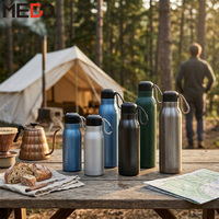 Bouteille d'eau isotherme en acier inoxydable à double paroi avec logo personnalisé, vente en gros, pour sport et gym, avec corde