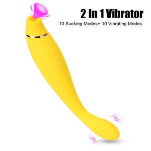 Yellow Clitoral <b>Vibrator</b> With Suction Head USB <b>Rechargeable</b> 10 Speeds Adult Stimulation Toy - Product Image 3