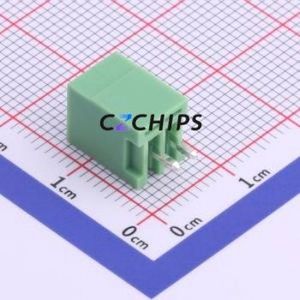 XY2500V-T-2.5-2P Plug-in Terminal Block Through hole,P=2.5mm Connector Board-to-Board / Socket - Closed 1x2P 2.5mm Green - Product Image 2