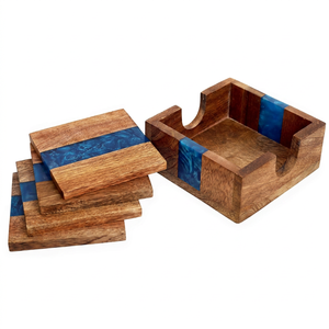 Best Quality Square Shape Wood Resin <b>Coaster</b> Tea Set Accessories Eco-Friendly Durable Modern Design <b>for</b> Home Decor Sale - Product Image 1