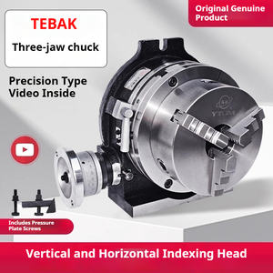 אביזר למכונת כרסום ANDUUK, שולחן מסתובב אופקי ואנכי 4-14 אינץ', צ'אק 3 לסתות 320 מ\\\"מ וראש אינדקסציה מדויק (OEM ODM) - Product Image 3