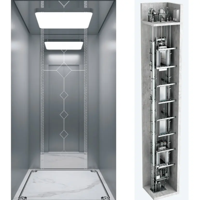 Vvvf Gearless Moter Driving Elevator 630kg /800kg /1000kg Passenger Lift Elevator At Affordable Price for Sale