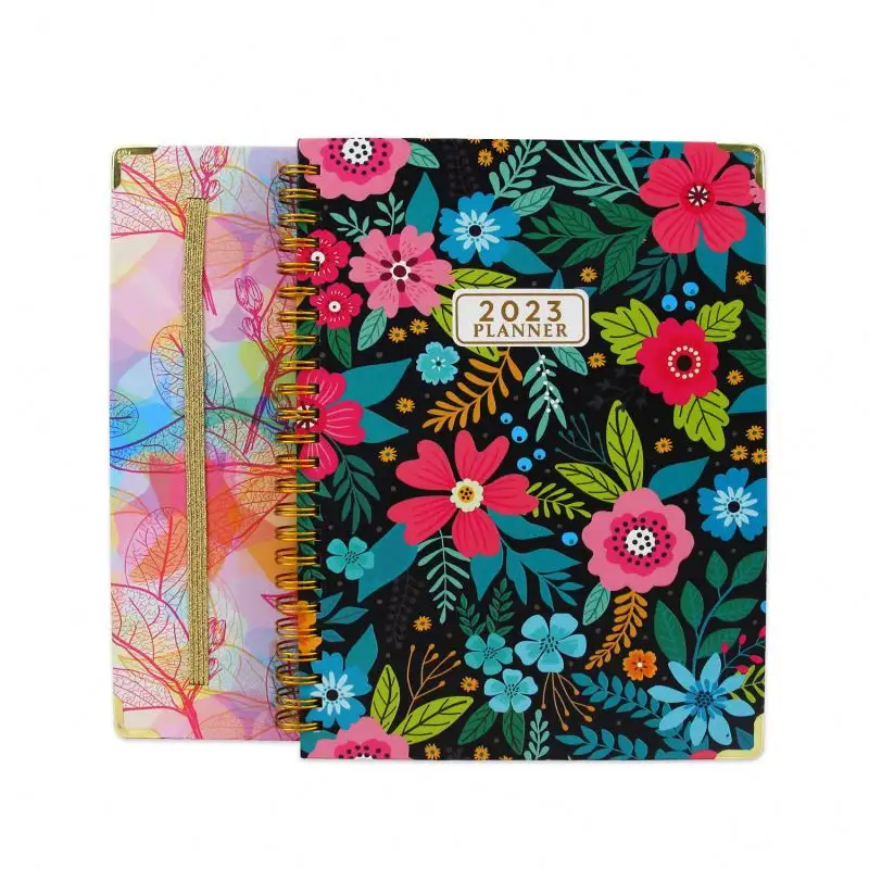 Good Quality Notebook For School Girl Checkered 2023 Loose Leaf Social Medium Planner Custom Printing