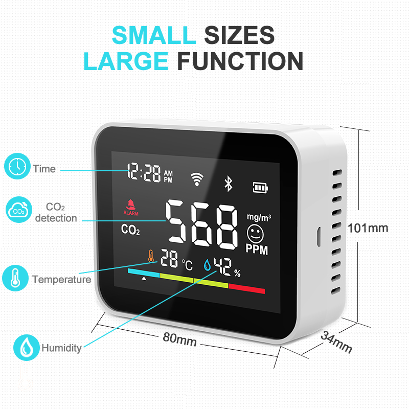 High accuracy desktop mini model high quality CO2 monitor Indoor area Air monitor for taking care healthy CO2 Meter NDIR Sensor