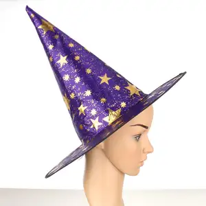 Purple Witch Hats Halloween Costumes for kids girls women Fancy dress Party Decorations