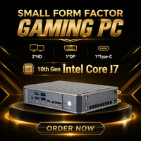 PC Mini Industri Tanpa Kipas Generasi ke-10 Intel Core I7 Tipe-C 4K DP Layar Ganda Dual Gigabit LAN Paduan Aluminium Grosir Micro PC