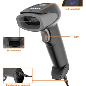 Henex chính xác quét cuốn sách mã vạch có dây CCD Scanner Reader cầm tay 1D Máy quét mã vạch