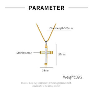 Pendentif Croix en Or Crucifix <span class=keywords><strong>Jésus</strong></span> Croix Pendentifs Collier <span class=keywords><strong>Noir</strong></span> Argent Acier Inoxydable Haute Qualité pour Colliers de Charme pour Hommes - Product Image 6