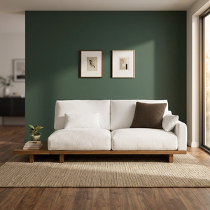 Modern Scandinavian Sectional <b>Sofa</b> Set with Wooden Base and <b>Side</b> <b>Table</b> Eco-Friendly Durable Living Room Furniture - Product Image 3