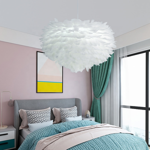 Candelabro para niños, lámpara creativa para sala de bodas Ins Girl, nuevo Material cálido y romántico, pluma nórdica LED, cocina de aluminio <span class=keywords><strong>90</strong></span> - Product Image 3
