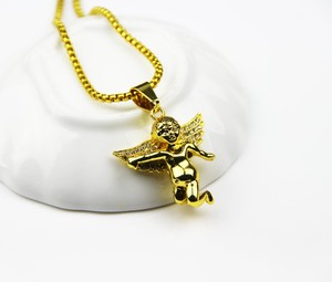 Collana con Ciondolo <span class=keywords><strong>Charm</strong></span> 'Spread Your Wings' in Lega di Zinco con Cristalli e Strass, Catena Singapore Intrecciata - Product Image 1