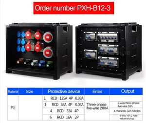 PHLTD Boîtier de distribution d'énergie triphasé, distributeur électrique de type rouleau mobile, boîtier d'aviation noir - Product Image 5
