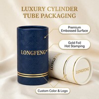 Emballage en papier cylindrique gaufré haut de gamme OEM, boîte personnalisée avec logo couleur pour cosmétiques, aliments, arômes, avec matériaux recyclés et recyclables