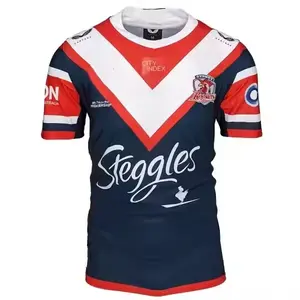 Grosir sublimasi kustom murah desain kaus rugby, desain baju rugby Selandia Baru Anda sendiri jersey Liga rugby
