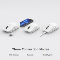 K Snake X11Pro Mouse Gaming Nirkabel Ringan Tri Mode Bluetooth 2.4G Kabel RGB Dock Pengisian Daya Magnetik 12000DPI untuk PC Tablet