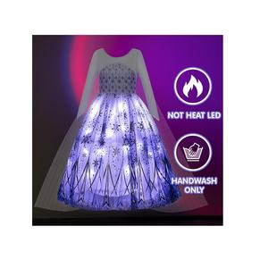 Nuevo verano <span class=keywords><strong>Frozen</strong></span> Elsa princesa <span class=keywords><strong>vestido</strong></span> para niñas niños cuello redondo ropa luminosa con luz LED regalo de Halloween - Product Image 4
