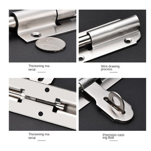 Système de double verrouillage en acier inoxydable robuste pour les portes en fer de sécurité Boulon de cadenas gauche droite Boulon épaissi pour faciliter - Product Image 4