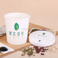 Logo de gobelet en papier artisanal enduit de film à paroi unique de 8oz 16oz 24oz 32oz imprimé pour nourriture instantanée à emporter pour café thé jus