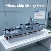 Maquette d'Navire Militaire à l'Échelle pour Salle d'Exposition et Vitrine de Salon Professionnel
