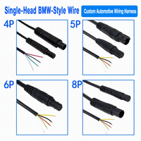 Cable Adaptador Macho-Hembra de Cobre y Nylon de 4 Pines TT M12, Personalizable OEM/ODM, Conectores Impermeables para Vehículos Eléctricos con LED